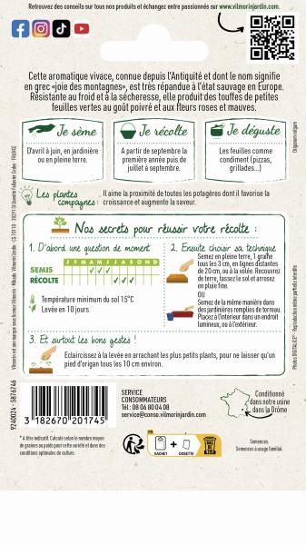 Aromatiques - Origan - Marjolaine Vivace - MEDIA_PACKAGING_VERSO